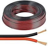 electrosmart 50m Red/Black 2x 1mm 2x 89 Strand Speaker Cable Wire for Home HiFi/Car Audio etc