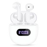 Wireless Earbuds, V5.3 Bluetooth Headphones, 48H Playtime LED Power Display Wireless Charging Case, HiFi Stereo Deep Base Earphones IPX7 Waterproof Ear Buds with Built-in Mic for Workout/Home/Office