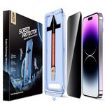 MAGIC JOHN 2 Pack for iPhone 14 Pro Max 6.7 inch Privacy Glass Screen Protector, Auto Dust-Elimination Installation, Bubble Free, Easy Installation