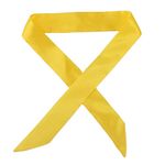 Yizelli Skinny Neck Scarf Solid Color 39.30 Inches Long Narrow Neckerchief Satin Hairband Wristband for Women (Yellow)