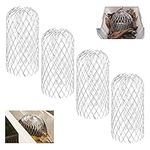 ACHANFLY 4 Pcs Gutter Mesh Guard Aluminum Gutter Leaf Guard Wire Gutter Guard Downpipe Expandable Drain Pipe Cover Gutter Traps for Downspout Debris Mud Moss and Leaves Muck