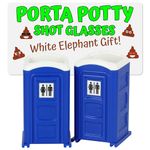 Porta Potty Shot Glasses Gag Gifts for Men Top Choice for Your #2 Humor Funny Shot Glass White Elephant Gift Secret Santa and Shot Glass Collectors