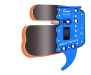 SUNYA Archery Finger Tab Cow Leather Face + Aluminum Plate Adjustable Finger Guard for Recurve Bow (M, Blue)