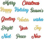 Hying Christmas Words Cutting Dies for Card Making, Xmas Greeting Words Die Cuts Happy New Year Letters Dies Stencils Embossing Template for Craft Scrapbooking DIY Photo Album Decorations