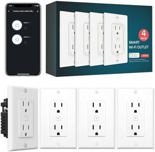 Smart Outlet in-Wall - Smart Electrical Outlet That Work with Alexa, Google Home, 15 Amp, No Hub Required, ETL & FCC Certified, 2.4G WiFi Only (4 Pack)