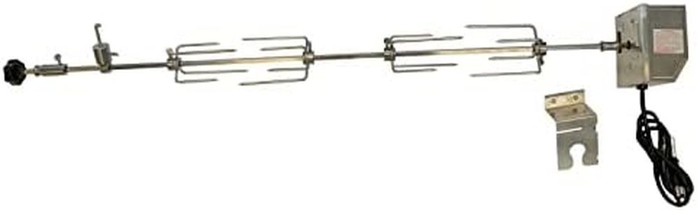 Mont Alpi 805 Stainless Steel Heavy Duty 44.5 inch Electric Motor Portable Barbecue Rotisserie Grill Kit - Hexagon Spit Rod - 120V 4 Watt 60Hz - Holds up to 25 lbs - Fits All 805 Grills - MAROTIS