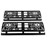 Black Matt Car Registration License Number Plate Surrounds Holders Frames Surrounds (Pair - 2 Pcs)