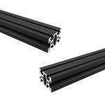 iYueMps 2040 Aluminum Extrusion 2pcs 400mm V Type Black European Standard Anodized 2040 Aluminum Profile Extrusion Linear Rail for 3D Printer and CNC DIY Laser Engraving Machine