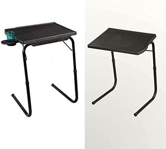 OAK N' OAK Table Buddy Smart® | Adjustable Multi Position Portable Folding Table Mate with Cup Holder for Bed Trey, Work, Watch TV, Dining, Study, Outdoor & Office Furniture (Black)