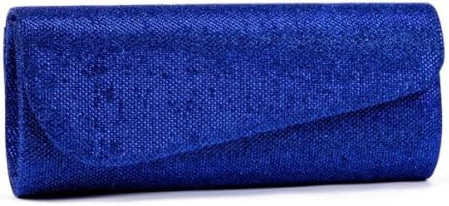 Damara Womens Oblique Flap Glitter Clutch Handbags blue Size: Medium