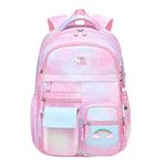 BYXEPA Girls Backpack, School Backpacks 16in for Girls, Cute Book Bag for Girl Kid Students Elementary School, Pink, Large, Disney