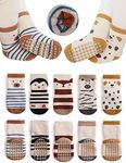 BEHELE Baby Non-skid Grip Socks Toddler Socks Warm Thick Anti Skid Slipper Crew Socks for Girls Boys Newborn Infant, Type2, 1-3T