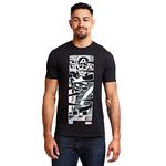 Marvel Men's Captain America Vertical T Shirt, Black, M UK