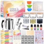 Candle Making Kits for Adults, 162 Stücke Candle Making Supplies, Soy Candle Kit with 480g Wax, Melting Pot, Candle Tattoo, Jars, 8 Dyes, 4 Scented, Full DIY Kit to Beginners Make Your Own Candles