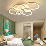 Ganeed LED Ceiling Light Fixture with Remote Control,72W Modern Acrylic Chandeliers,Dimmable Light Color Flush Mount Ceiling Lamp 6 Heads for Dinning Room Bedroom Kitchen Light Fixtures,3000-6500K