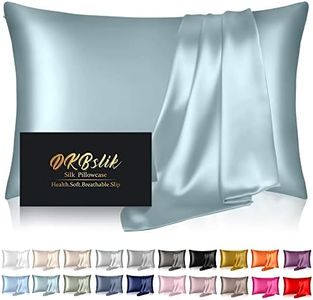 DKBslik Silk Pillowcase for Hair and Skin,Mulberry Pillow Cases Standard Size,Anti Acne,Cooling,Beauty Sleep,Both Sides Natural Satin Covers with Hidden Zipper,Gifts Women Men,Aqua Blue