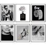 HoozGee Fashion Wall Art Prints Bathroom Wall Decor Silver Grey Glam Tissue Canvas Posters Pictures Photos Bathroom Artwork Wall Black and White Modern Women Funny Bathroom (8"x10" UNFRAMED)