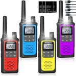 NXGKET Walkie Talkies for Kids Adults, 4 Pack Rechargeable 2 Way Radios with 22 Channels, 1800mAh Battery, USB-C Charging, NOAA Weather, VOX, Flashlight for Family Outdoors Camping Hiking Toys Gift