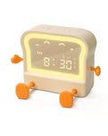 BIQIQI Kids Alarm Clock, Digital Alarm Clock with 7-Color Timed Night Light, Sleep Trainer Clock for Toddlers, USB Rechargeable Alarm Clock for Kids, Bedside Night Light Clock for Girls Boys