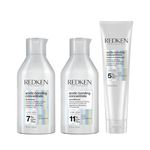Redken Acidic Bonding Concentrate Sulphate Free Shampoo, Conditioner & Leave-In Treatment Combo | With Citric Acid | Repairs Weak Hair Bonds |For Dry, Damaged, Coloured and Frizzy Hair | For Men & Women