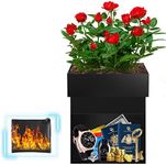 Sdstone Fireresistant Steel Flower Pot Diversion Safe with Fireproof Money Bag and Lock,Secret Hidden Safe Lock Box,Hiding The Valuables Inside Flower Pot’s False Bottom,Plants Not Include(Black)