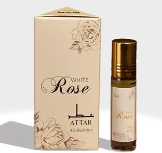 Dukhni White Rose Attar Oil|Arabic Perfume Oils For Men And Women|100% Pure Ittar Roll On Perfume,Oud Oil,Woody Oudh Perfume|Eid,Ramadan,Umrah Gifts,Non Alcoholic&Vegan Islamic Fragrances