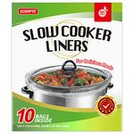 10 Count Slow Cooker Liners by ECOOPTS | Large Cooking Bags Fit 3-8.5 Quarts (10 Bags)