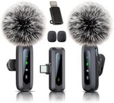 Uewpv Microphone wireless,Microphone for iPhone & USB-C Plug, mini mic Wireless mic with Noise Reduction,mini microphone LED Display -wireless microphones Ideal for Vlog, TikTok & Content Creation