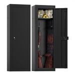 Goplus 8 Rifle Gun Safe, 135 CM Fireproof Large Gun Cabinet for Home Security w/Storage Shelf, Gun Racks, Door Lock & 2 Keys, Quick Access Heavy Duty Long Gun Safes for Rifles, Pistols and Shotguns