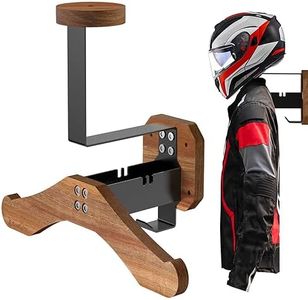 BoldByPIN Helmet Holder Motorcycle Helmet Rack Wall Mount, Solid Wood & Heavy Duty Steel Helmet Wall Mount for Motorcycle/Football/Cycling Skiing/Tactical Gear Wall Hanger