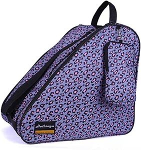 Holisogn Ice, Inline and Roller Skate Bag, Premium and Fashion Bags for child, kids, teenager, adult (Leopard Violet HLS012)