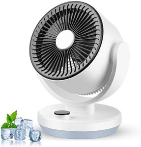 Air Circulator Desk Fan, 22 dB Quiet Fans Cooling for Bedrooms and Office, Efficient Cooling & Circulation, Powerful Airflow Table Oscillating Fan with 3 Speed, 90° Adjustable Tilt, 70° Wide-Angle