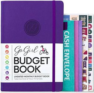 GoGirl Budget Book – Undated Colorful Monthly Financial Planner Organizer. Budget Planner & Expense Tracker to Reach Financial Goals, Lasts 1 Year, Bonus 3 Cash Envelopes, A5 Hardcover – Purple