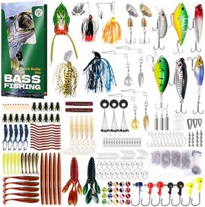 FONMANG 322-Piece Fishing Lures Kit - Buzz Bait/Spinner Baits/Jig/Frog, Fishing Tackle Box with Tackle Included, Soft Bait/Hooks/Weights, 2024 Fishing Gear Lure Kit Gift for Men Freshwater Bass Trout