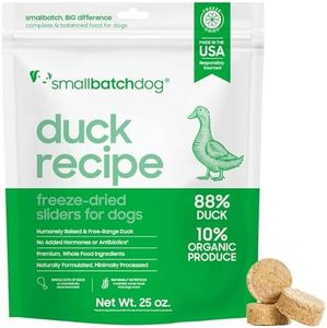 smallbatch Pets Freeze Dried Raw Dog Food, Duck Recipe, 25 oz, Organic High Protein Dog Food, Grain Free, Made in The USA, Humanely Raised Meat, Single Protein, for Picky Eaters, Hydrate & Serve