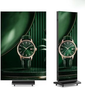 MWE P1.53 Tri-Fold LED Poster Screen with Flight Case, 90 Inch Dual-Sided LED Digital Signage Display, Spliceable Advertising Display Kiosk with Publishing System, Video Wall for Events and Rentals
