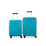 VIP Quad Active 2 Pc set Cabin 55 cm (Small) Check-in 66 cm (Medium) 8 Wheels Trolley Bags for Travel, Hard Case Lightweight Bag with Combination lock, Tough suitcase for travel (Blue)