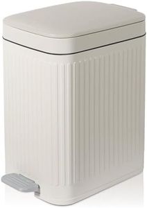 Small Bathroom Trash Can with Lid Slim Soft Close, Garbage Can with Pop-Up Lid & Step On Foot Pedal, Small Trash Bin Trashcan Waste Basket for Toilet, Office, Bedroom, Kitchen, Living Room