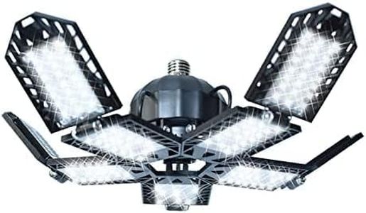 KONPWAY LED Garage Lights - 18000 Lumen 6500K Daylight 180W, Deformable Five Leaf Led Garage Ceiling Lights for Warehouse, Shop