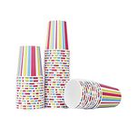 Origami Disposable Party Paper Cups/Paper Glass - 200ml - 50 Cups Per Pack - Pack of 4-200 Cups - Stripes