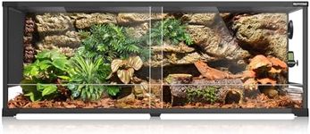 REPTITRIP 60 Gallon Reptile Tank, Aluminum Alloy Reptile Terrarium 48"x18"x18", Stackable Bearded Dragon Tank, Snake Enclosure with Tempered Glass, Wheel Mountable