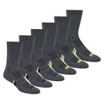 PUMA Socks Men's Crew Socks, Grey/Green, Sock Size:10-13/Shoe Size: 6-12 (Pack of 6)