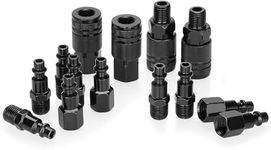 14 pcs Air Line Connectors Airline Hose Compressor Fittings 1/4" NPT Air Coupler and Plug Kit Couplings Connector Male Female,Air Tool Fittings & Air Compressor Accessories Set (Black)