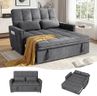 tiramisubest 54'' Sleeper Sofa Bed, Convertible Pull Out Couch Futon for for Living Room,Apartment (Darkgrey, Loveseat) Side Pockets, Velvet Fabric, Adjustable Backrest, Pull-Out Bed, Easy Assembly