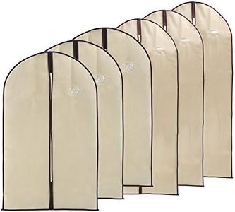 HUSL Fundas de Ropa con Cremallera 6 Piezas, Bolsa Tela de No-Wonven Cubiertas Protectora de Ropa Transpirables,Fundas de Ropa Antipolvo y Lavable para Vestidos,Trajes,Chaquetas(MIX de 3+3)