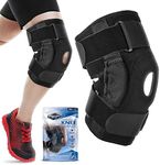 Dynamic Gear Open Patella Stabilizing Knee Brace, Dual Aluminum Stability Hinges, Padded Neoprene Adjustable Compression Support Brace for Meniscus Tear, ACL, Strains, Knee Pain, Arthritis (Small)