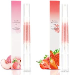 2PCS Cuticle Oil Pens for Nail Care,Cuticle Revitalizer Oil Pen with Soft Brush,Cuticle Oil to Prevent Nail Cracking and Dry (Peach & Strawberry Flavor)