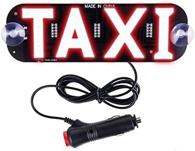 YSY Red LED Sign Decor, Taxi Flashing Hook on Car Window with DC12V Car Charger Inverter Taxi Light Lamp (Red, Switch Cigarette Lighter)
