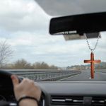 M Men Style Religious Christ Cross Brown Zinc and Metal Car Hanging for Men and Women cardecor-SPn20211279