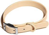 Wild One Dog Collar, The Original Easy-Clean, All Weather Flex-Poly Strap with Metal, Durable, Dirt and Odor Resistant, Size S, Tan